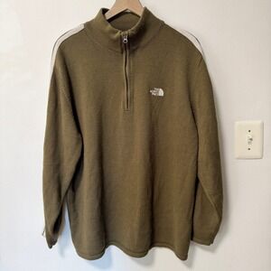 The North Face Wool Blend Henley Zip Sweater‎ Mens XL, Knit Grandpa Sweater